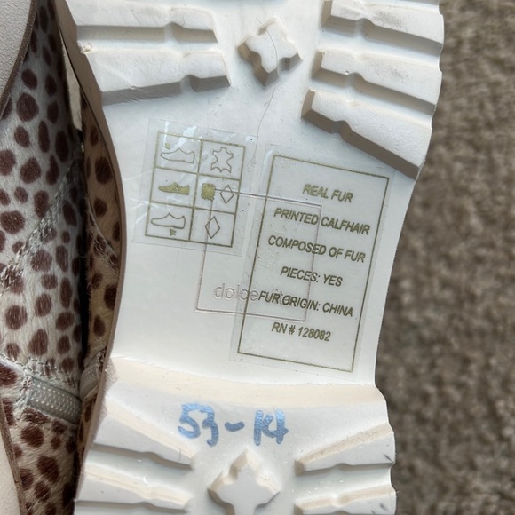 Dolce Vita Avena animal print calf hair Chukka lace up boot size 8.5 brown beige - Picture 8 of 9